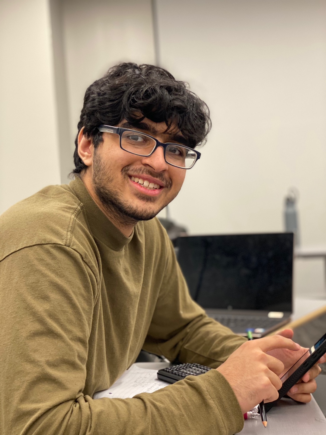 a picture of Harris in class